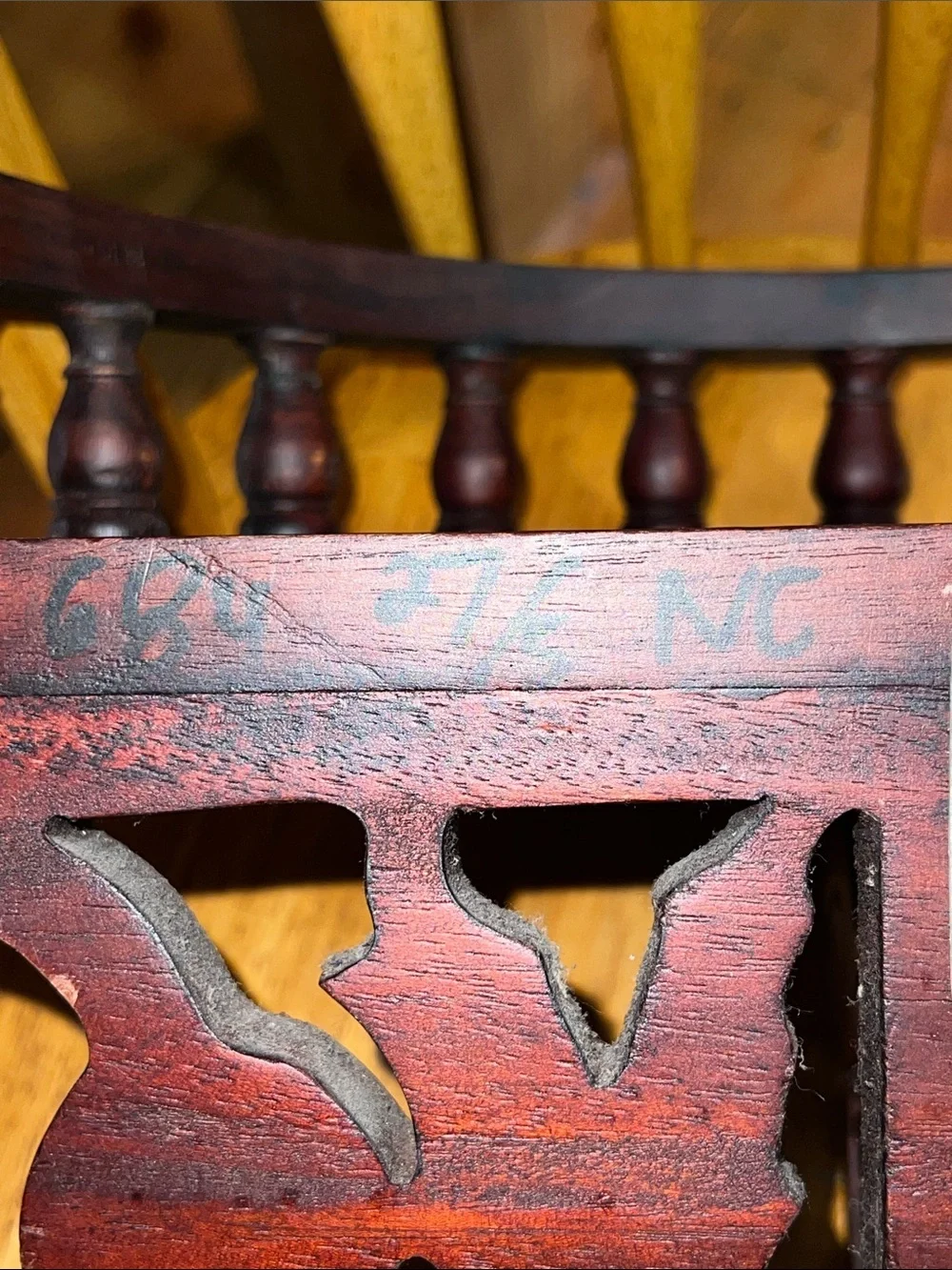 Antique Mahogany Demilune Wall Shelf